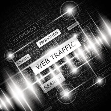 WEB TRAFFIC WEB TRAFFIC. Background concept wordcloud illustration. Print ... Stock Photos