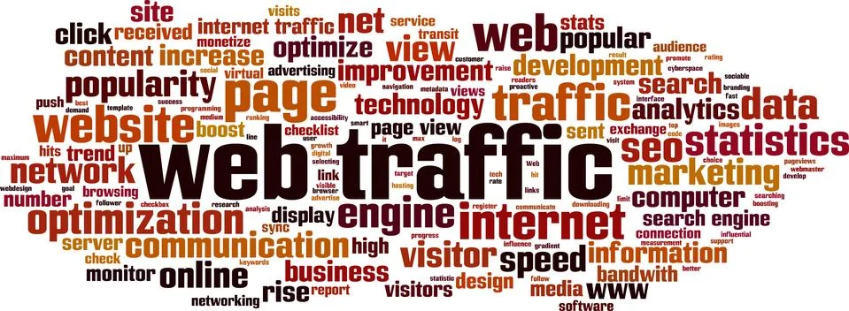 Web traffic word cloud 스톡 일러스트