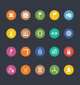 Web UI Colored Vector Icons Stock Illustration