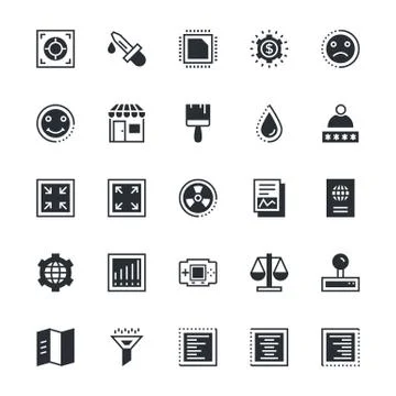 Web UI Colored Vector Icons Stock Illustration