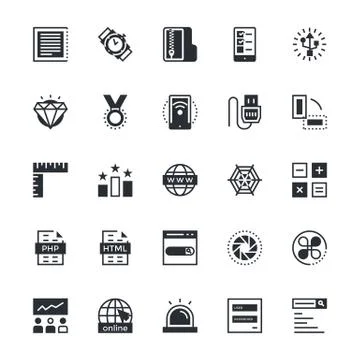 Web UI Colored Vector Set 스톡 일러스트