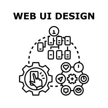 Web ui design concept developing digital interface Stock Illustration