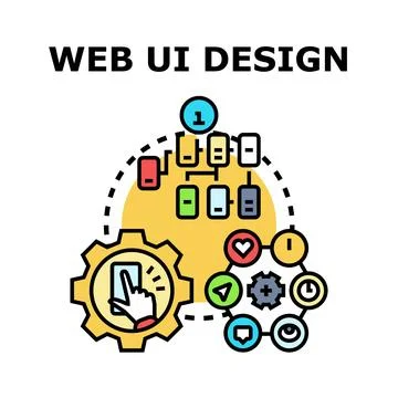 Web ui design concept developing digital interface Stock Illustration