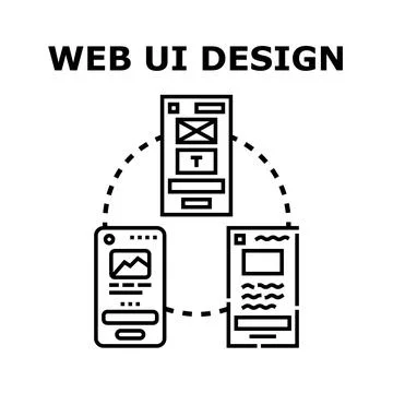 Web ui design mobile application development concept Stockillustratie