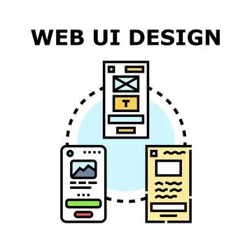 Web ui design mobile application development concept Illustrazione stock