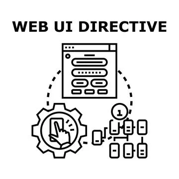 Web ui directive structuring user interface elements Illustrazione stock