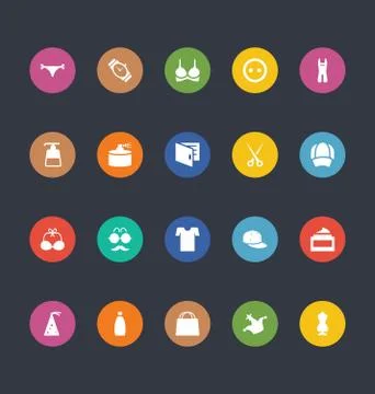 Web UI Glyphs Style Colored Icons Stock Illustration