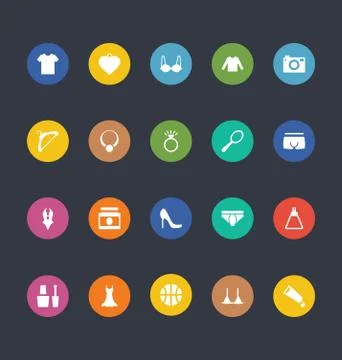 Web UI Glyphs Style Colored Vector Icons Illustrazione stock