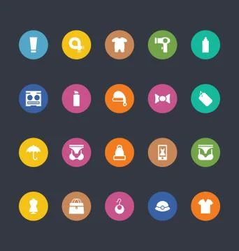Web UI Glyphs Style Vector Icons Stock Illustration