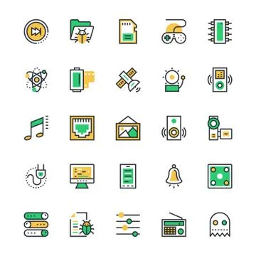 Web UI Icons Set Illustrazione stock