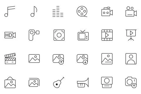 Web UI Icons Set Stock Illustration