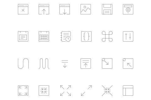 Web UI Icons Set Stock Illustration