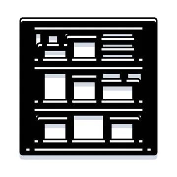 Web ui interface layout with content blocks grid design Stock Illustration