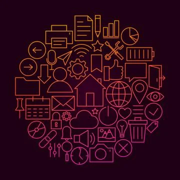 Web UI Line Icon Concept Illustrazione stock