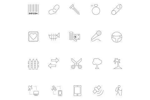 Web UI Outline Vector Collection Stock Illustration