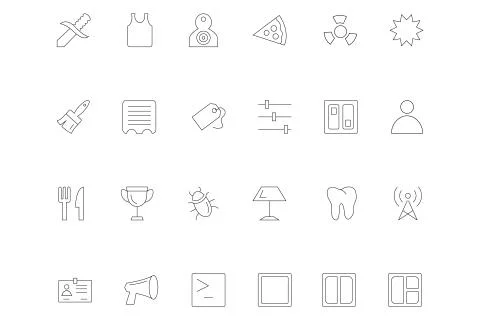 Web UI Outline Vector Icons Pack Stock Illustration