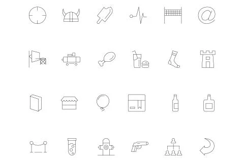 Web UI Outline Vector Icons Collection Stock Illustration