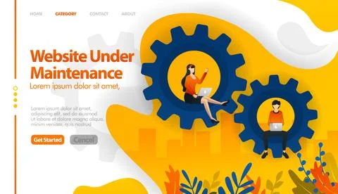 Web under maintenance, 404 not found, web in sales, web in repair vector illu Stock Illustration