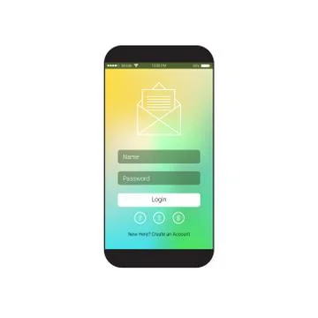 Web User Interface With Login Sign In Form On Cell Smart Phone Screen イラスト素材