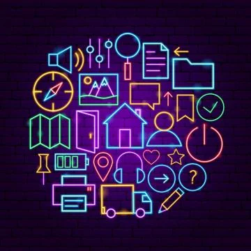 Web User Interface Neon Concept Illustrazione stock