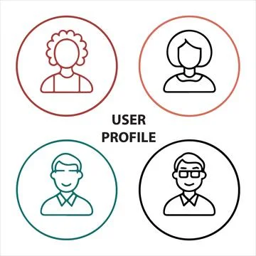 Web user profile icon set vector file Stock Illustration