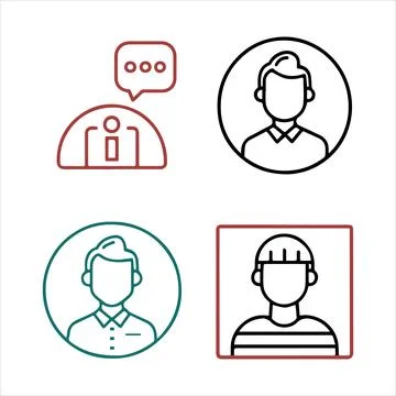 Web user profile icon set vector file Stock Illustration