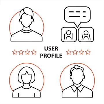 Web user profile icon set vector file Stock Illustration