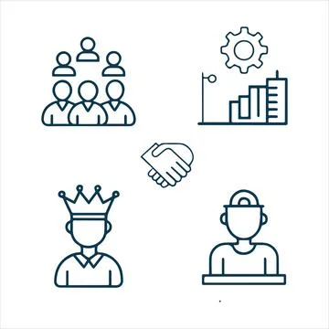 Web user team icons set vector file Illustrazione stock