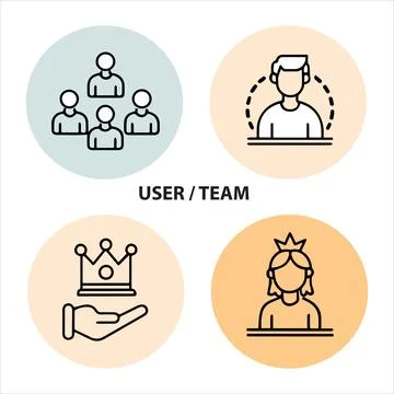 Web user team icons set vector file Stock Illustration