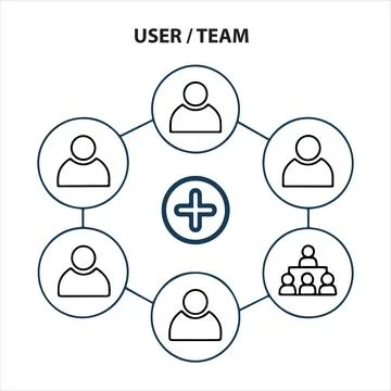 Web user team icons set vector file Stock-Illustration
