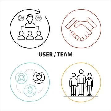 Web user team icons set vector file Stock Illustration