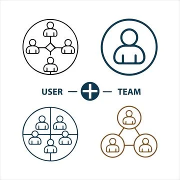 Web user team icons set vector file Stock Illustration
