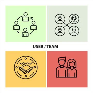 Web user team icons set vector file Stock Illustration