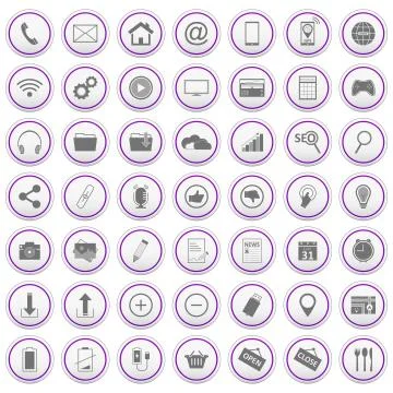 Web vector icons set. Stock Illustration