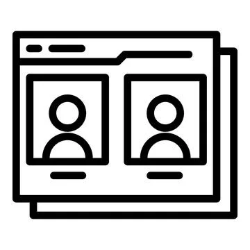 Web video call icon outline vector. Computer work Illustrazione stock