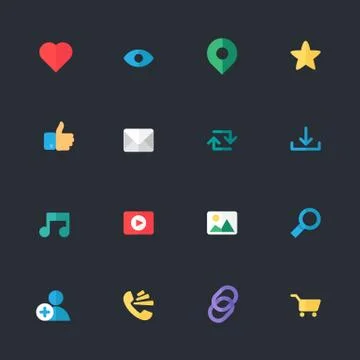 Web Virtual Socail Network Icons Stock Illustration