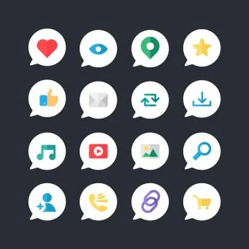Web Virtual Socail Network Icons Illustrazione stock