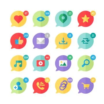 Web Virtual Socail Network Icons Illustrazione stock