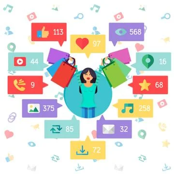 Web Virtual Socail Network 库存插图