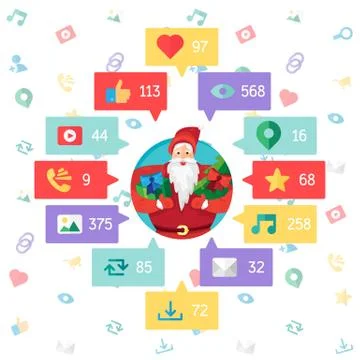 Web Virtual Socail Network 库存插图