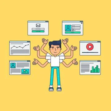 Web Virtual Socail Network 스톡 일러스트