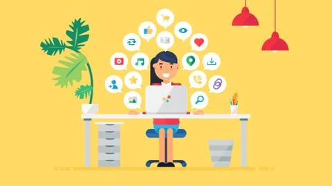 Web Virtual Socail Networks Stock Illustration