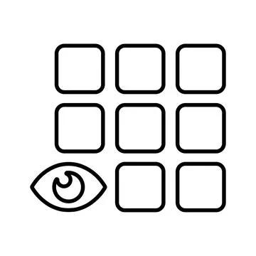 Web visibility icon. Line icon, outline symbol. Stock Illustration