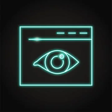 Web visibility icon in neon line style Stock Illustration