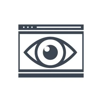 Web Visiblity Vector Glyph Icon Stock Illustration