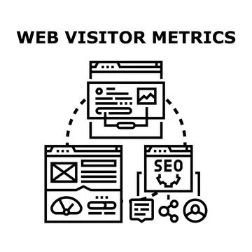 Web visitor analytics and website performance metrics concept 스톡 일러스트