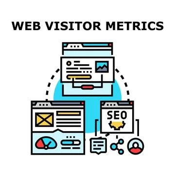 Web visitor analytics and website performance metrics concept Stock Illustration