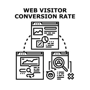 Web visitor conversion rate optimizing digital marketing strategy 스톡 일러스트