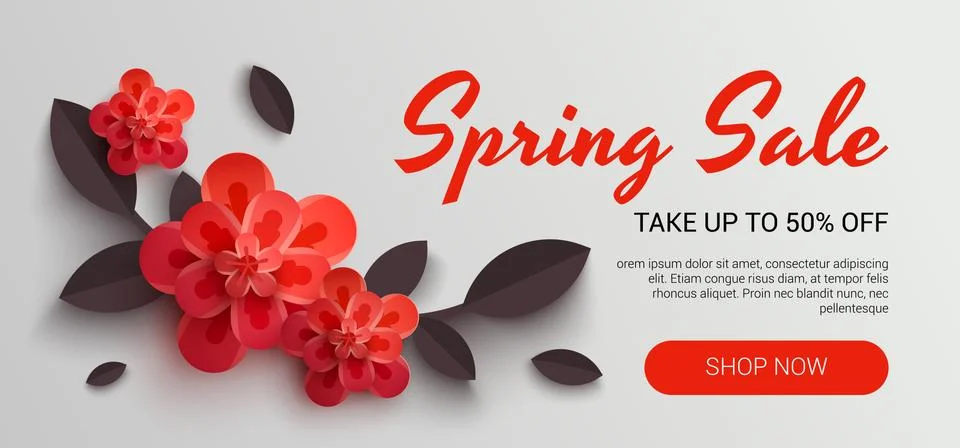 Web Wanner with red paper Stock Illustration