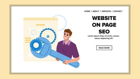 Web website on page seo vector Stock Illustration